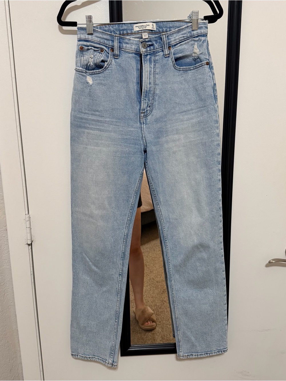 Abercrombie & Fitch Curve Love Light Blue Straight Leg Jeans